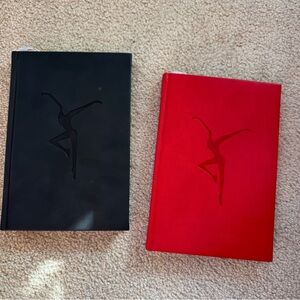 Black and Red Fire Dancer Hardcover Journals with stickers- Set of 2